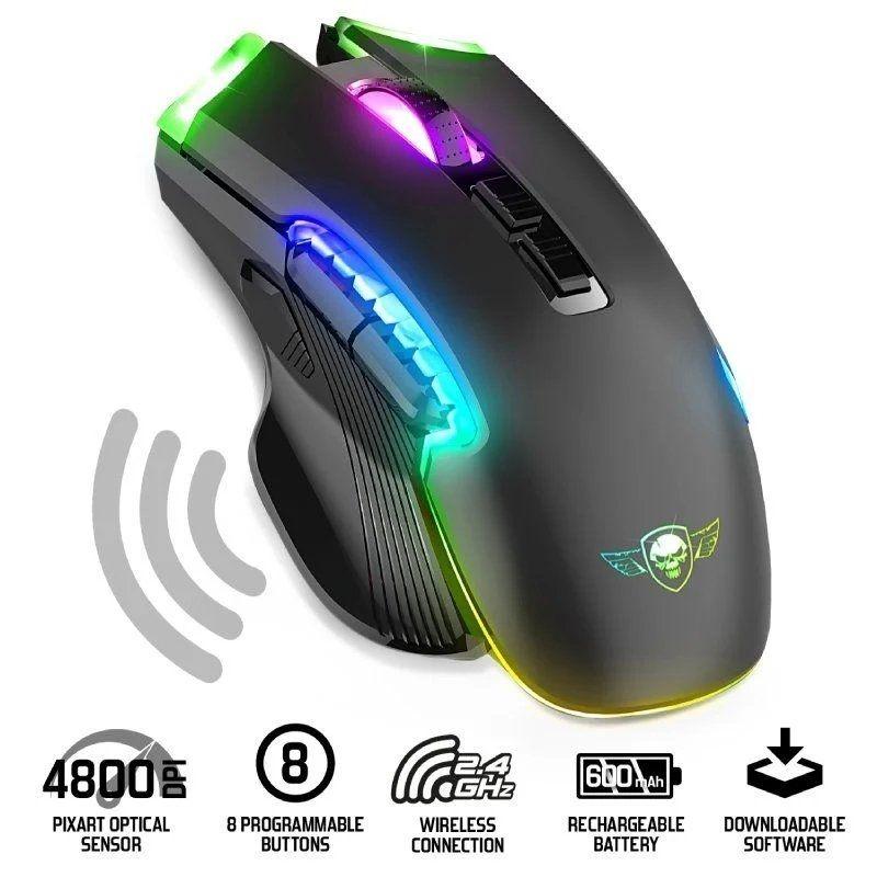 Spirit of Gamer ELITE M70 souris Gaming Droitier RF sans fil + Bluetooth Optique 4800 DPI