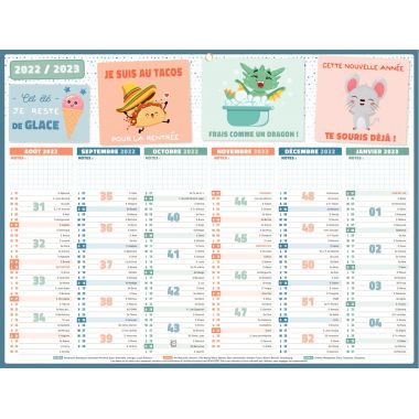 Calendrier semestriel 6 mois par face 32x42cm