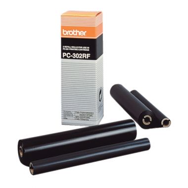 Lot de 2 recharges transfert thermique PC 302 RF noire à la marque pour Fax BROTHER.