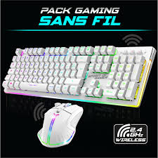 Spirit of Gamer CLS-MK600WT clavier Souris incluse Gaming USB AZERTY Blanc