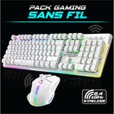 Spirit of Gamer CLS-MK600WT clavier Souris incluse Gaming USB AZERTY Blanc
