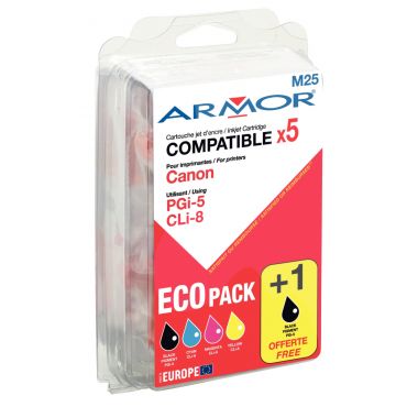 PACK 5CART ARMOR/CAN PGI5/8 CO