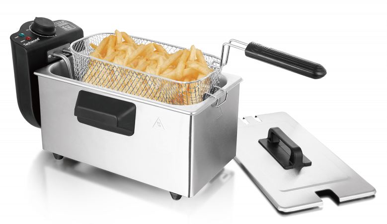 Techwood TFR-300 friteuse Unique 3 L Autonome 2000 W Noir, Acier inoxydable