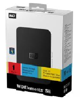 Western Digital Elements SE 1TB disque dur externe 1 To 5400 tr/min 2.5" USB 2.0 Noir