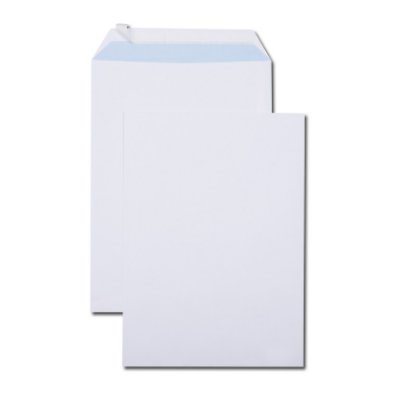 Boîte de 250 pochettes blanches C4 229x324 90 g/m² bande de protection