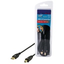 HQ USB A - USB B 1.8m câble USB USB 2.0 1,8 m 0,48 Gbit/s Noir