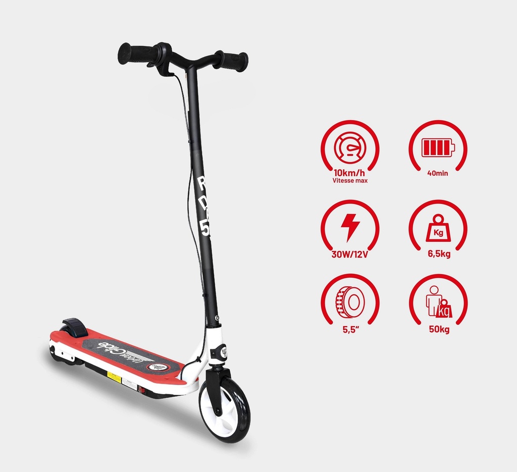 Urbanglide Ride-55 Red Noir, Rouge, Blanc 10 km/h 4,5 Ah