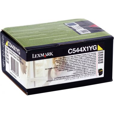 Toner à la marque Lexmark C544X1YG jaune trés haute capacité.