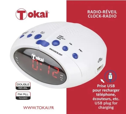 Radio-réveil - TOKAÏ - Blanche