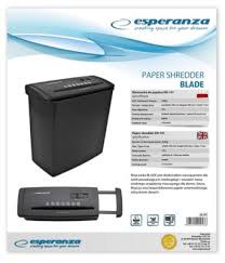 Esperanza Destructeur papier GENERIQUE  shredder livre lame en101 avec panier 10 l 1 din en101 