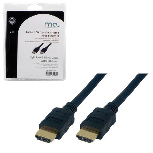 MCL 2m HDMI-Ethernet câble HDMI HDMI Type A (Standard) Noir
