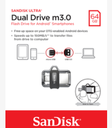 SanDisk Ultra Dual m3.0 lecteur USB flash 64 Go USB Type-A / Micro-USB 3.2 Gen 1 (3.1 Gen 1) Noir, Argent, Transparent