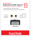SanDisk Ultra Dual Drive USB Type-C lecteur USB flash 64 Go USB Type-A / USB Type-C 3.2 Gen 1 (3.1 Gen 1) Noir, Argent