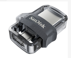 SanDisk 173384 lecteur USB flash 32 Go USB Type-A / Micro-USB Noir, Transparent