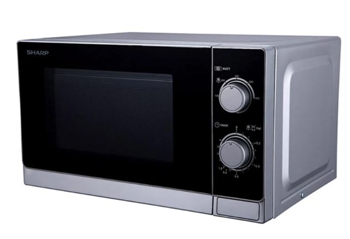 Sharp Home Appliances R-200INW micro-onde Argent Micro-onde simple Comptoir 20 L 800 W