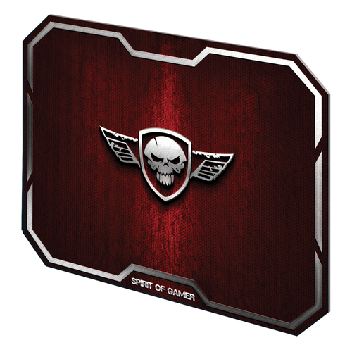 Spirit of Gamer Winged Skull Tapis de souris de jeu Noir, Rouge