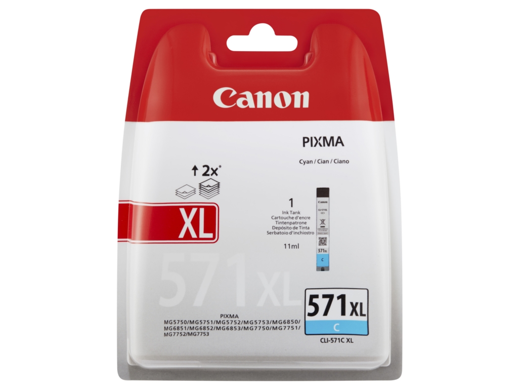 Canon CLI-571C XL cartouche d'encre 1 pièce(s) Original Rendement élevé (XL) Cyan