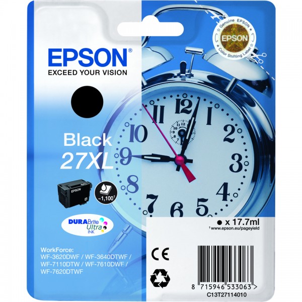 Epson Alarm clock Cartouche "Réveil" 27XL - Encre DURABrite Ultra N