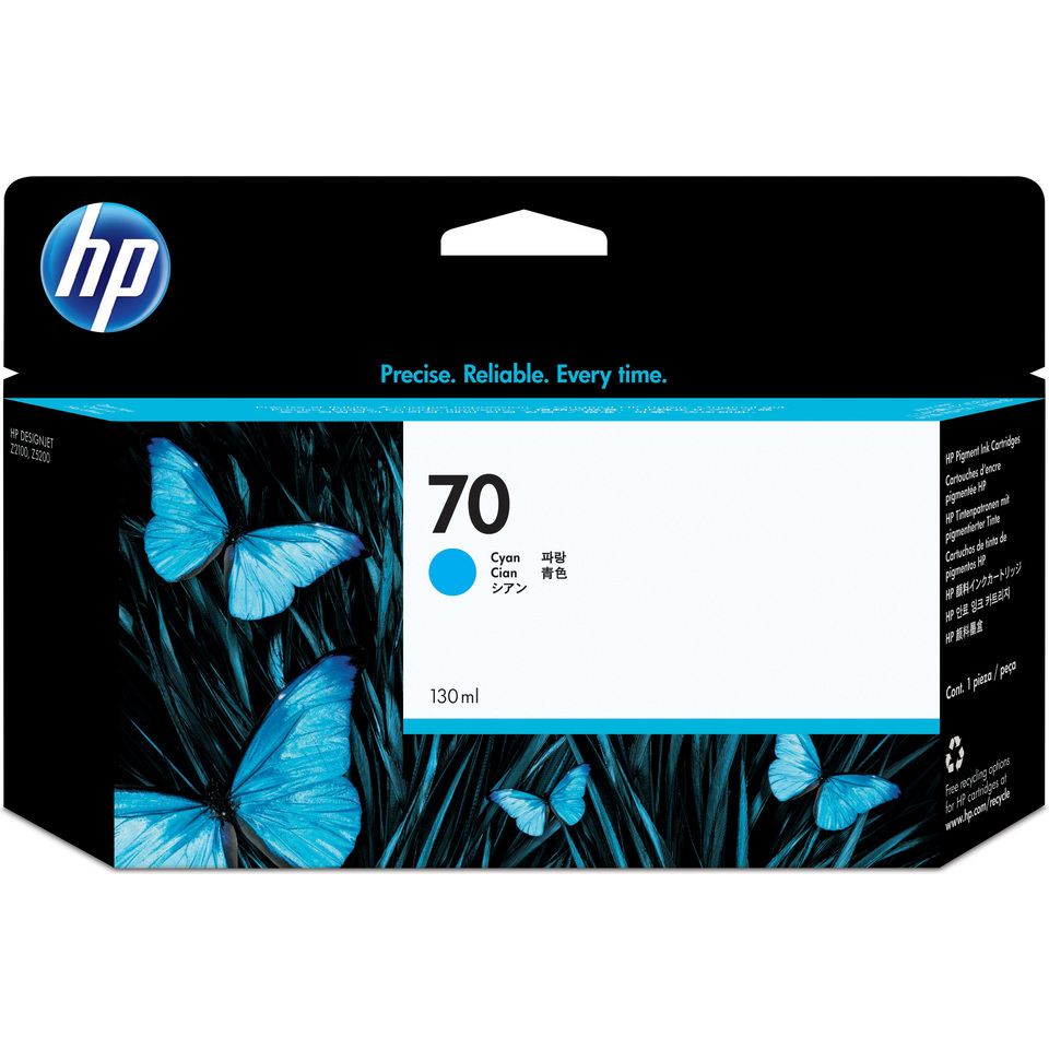 HP 70 cartouche d'encre DesignJet cyan, 130 ml