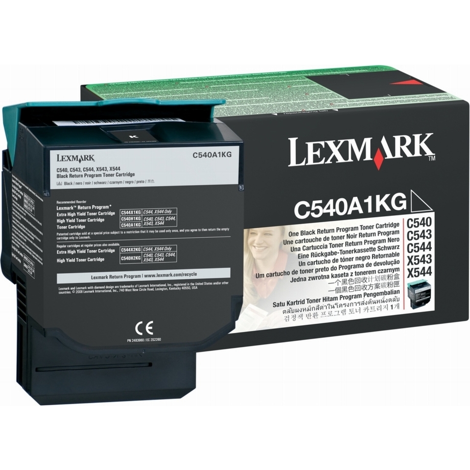 Lexmark C54x, X54x Black Return Programme Toner Cartridge (1K) Cartouche de toner Original Noir