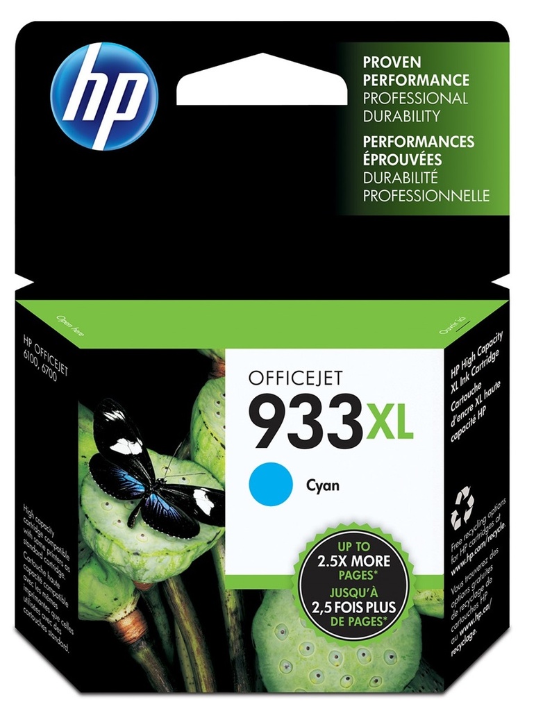 HP 933XL cartouche d'encre cyan grande capacité authentique