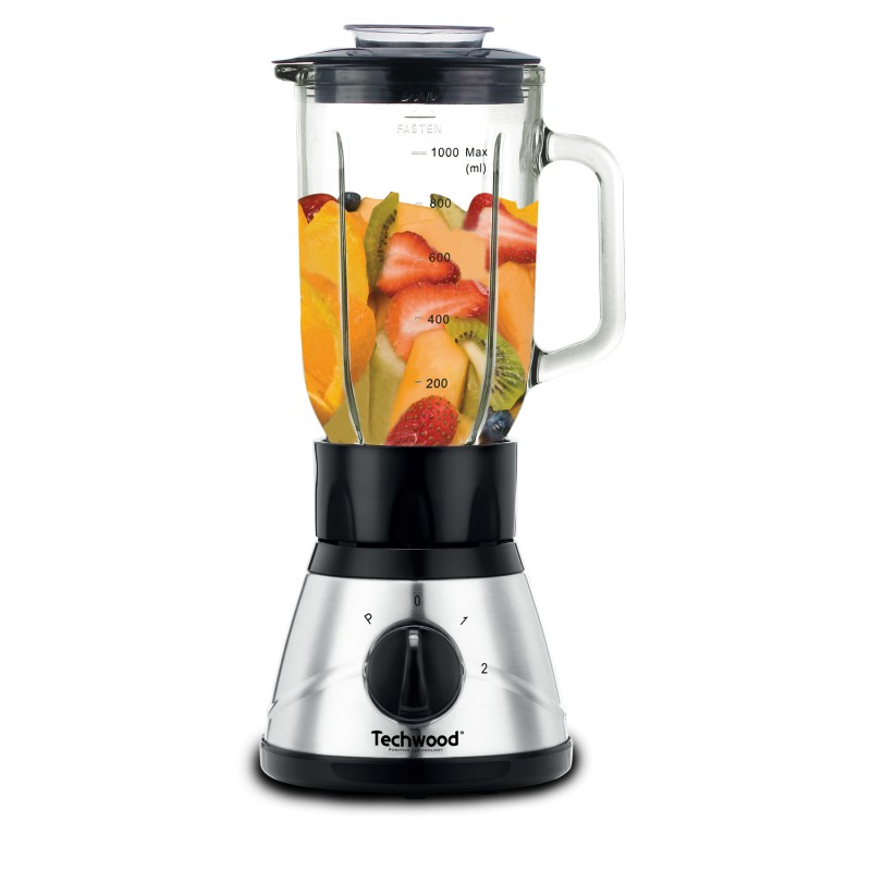 Techwood TBLI-410 blender 1 L Mélangeur de table 400 W Noir, Acier inoxydable