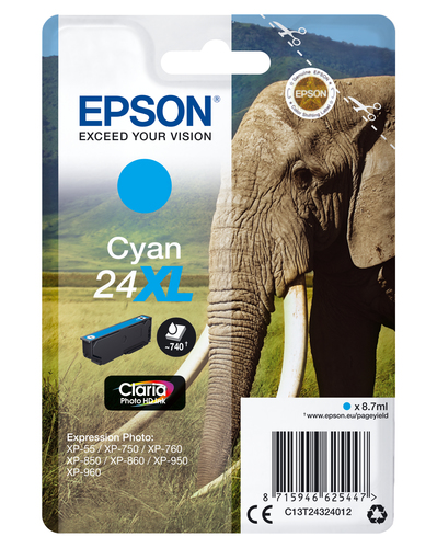 Epson Elephant Cartouche "Eléphant" - Encre Claria Photo HD C (XL)