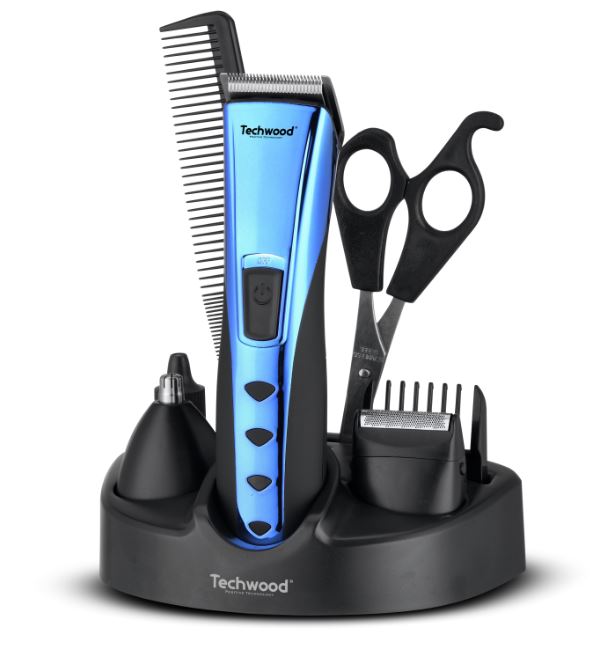 TECHWOOD Rasoir + Tondeuse + Epilateur Nasal Bleu Metal