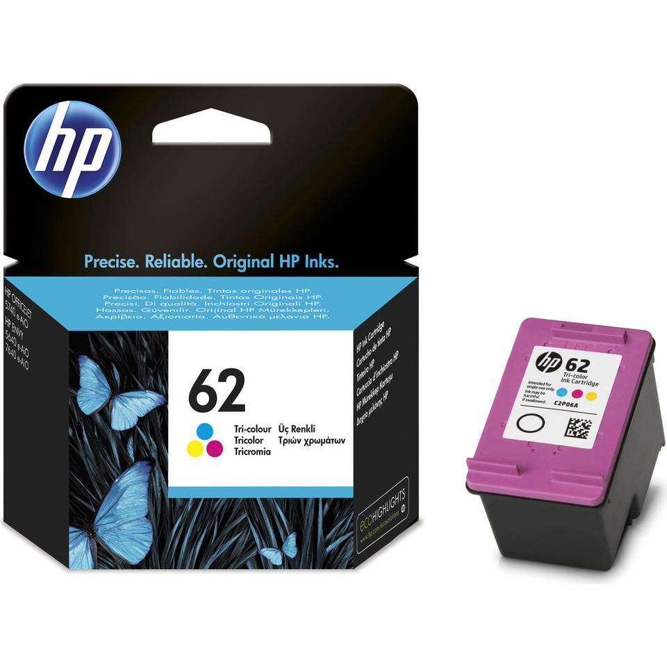 HP 62 cartouche d'encre trois couleurs authentique