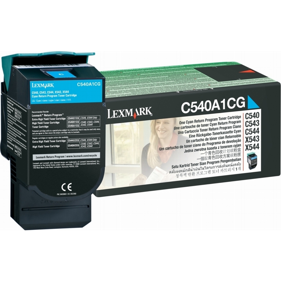 Lexmark C54x, X54x Cyan Return Programme Toner Cartridge (1K) Cartouche de toner 1 pièce(s) Original