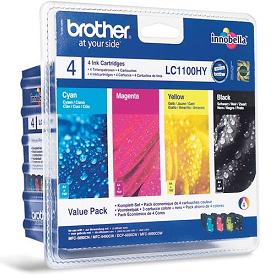 Brother Pack de cartouches d'encre LC1100HYVALBP originales à haut rendement