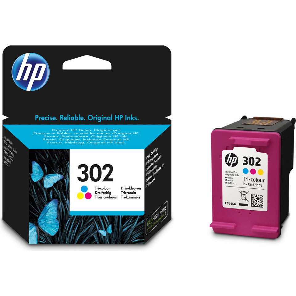 HP 302 Cartouche d’encre trois couleurs authentique