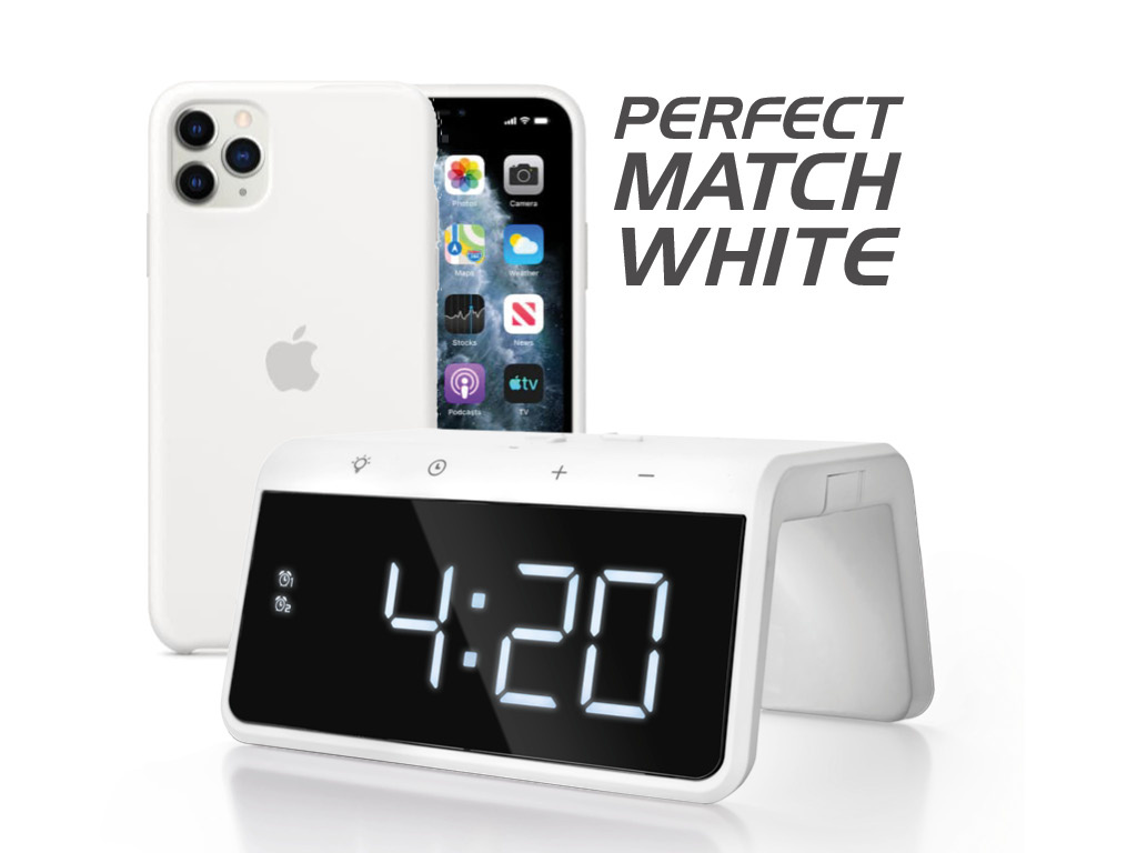 Caliber - Réveil avec chargeur induction blanc