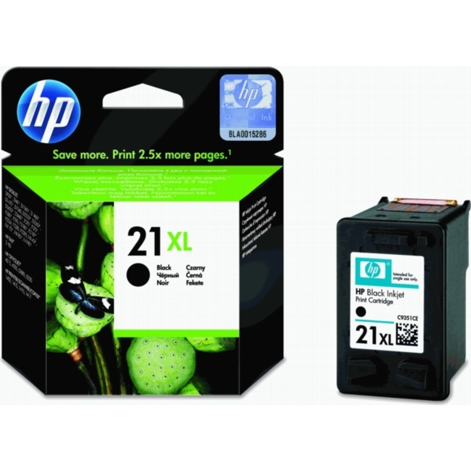HP 21XL High Yield Black Original Ink Cartridge cartouche d'encre 1 pièce(s) Rendement élevé (XL) Noir