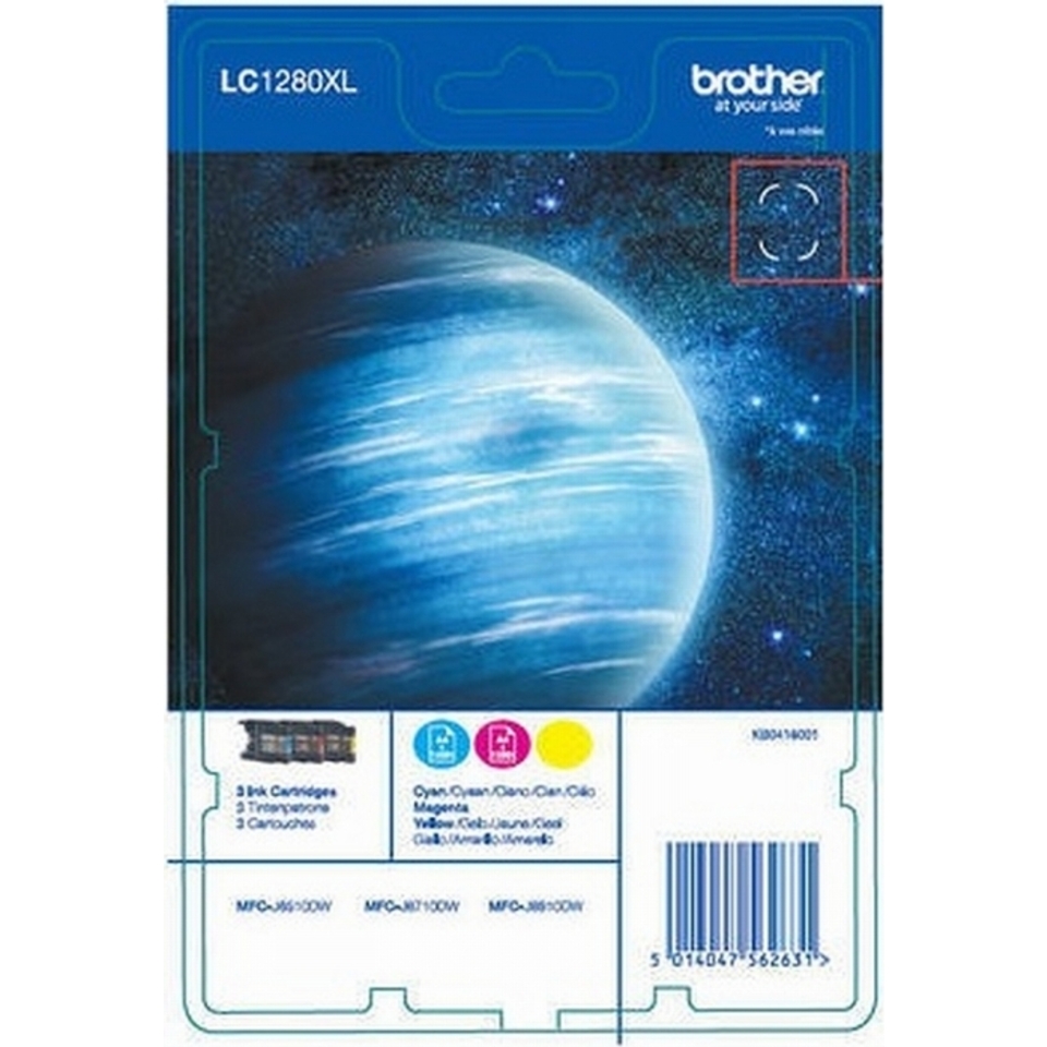 Brother LC1280XLRBWBP cartouche d'encre 3 pièce(s) Original Cyan, Magenta, Jaune