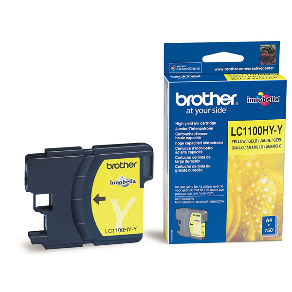 Brother Cartouche d'encre LC1100HYY originale à haut rendement – Jaune