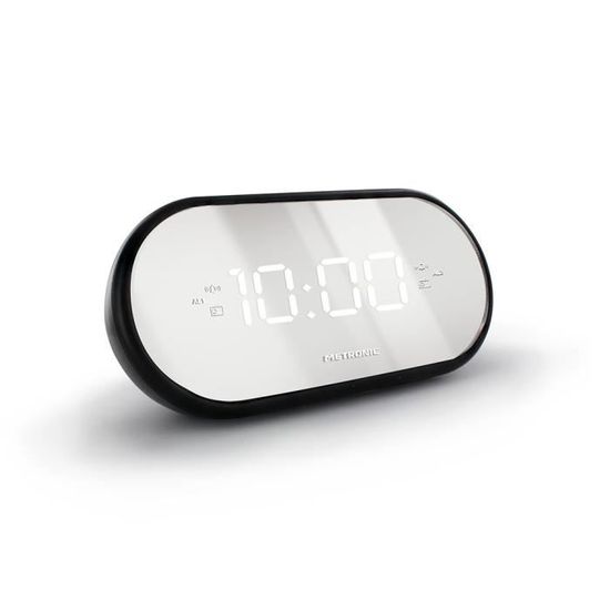 METRONIC Radio Réveil FM Miroir, led blanc