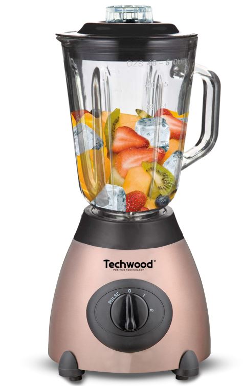 Techwood TBLI-381 blender 1,5 L Mélangeur de table 500 W Noir, Rose doré