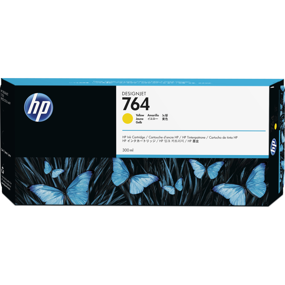 HP 764 cartouche d'encre DesignJet jaune, 300 ml