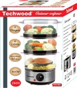 Techwood TCV-364 cuiseur vapeur 3 Nombre de paniers Comptoir 400 W Noir, Acier inoxydable