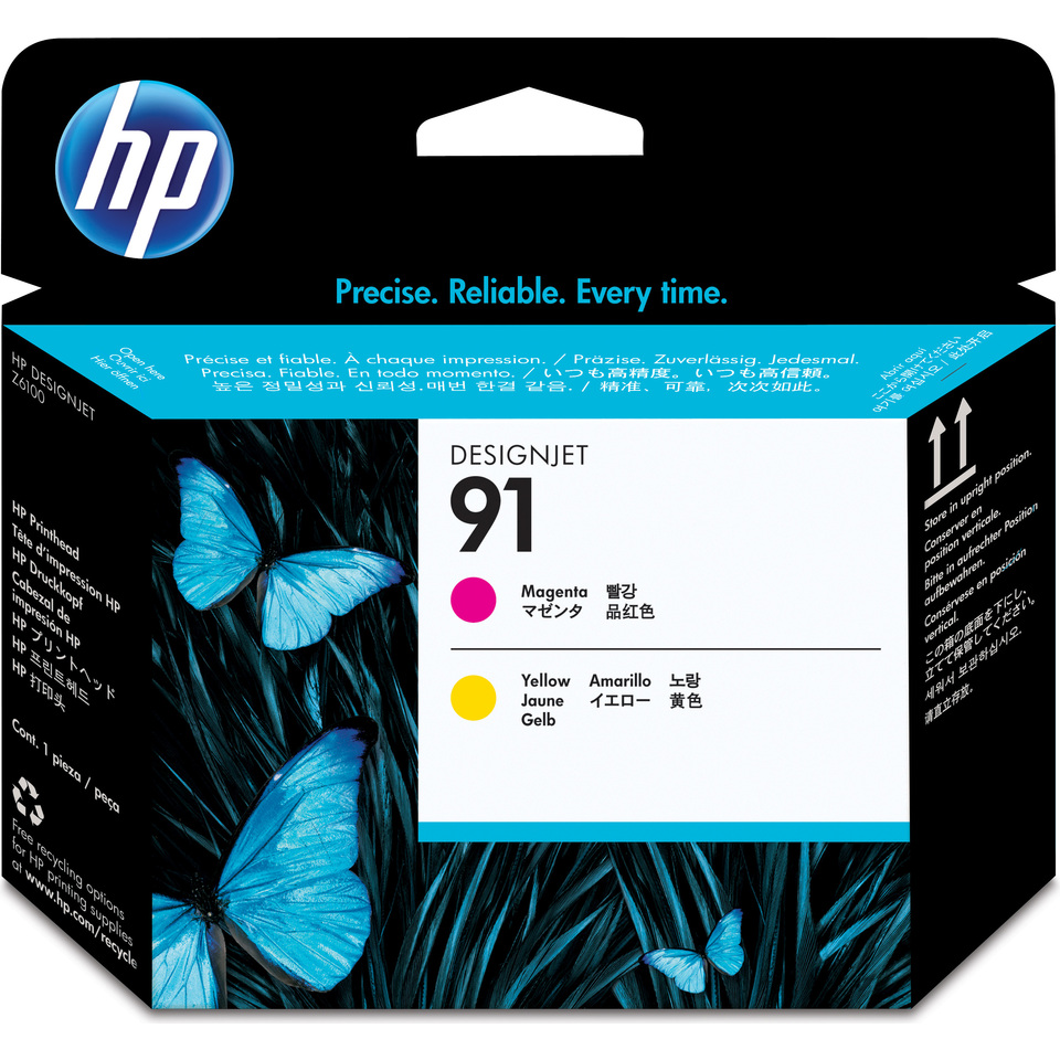 HP 91 DesignJet tête d'impression magenta et jaune