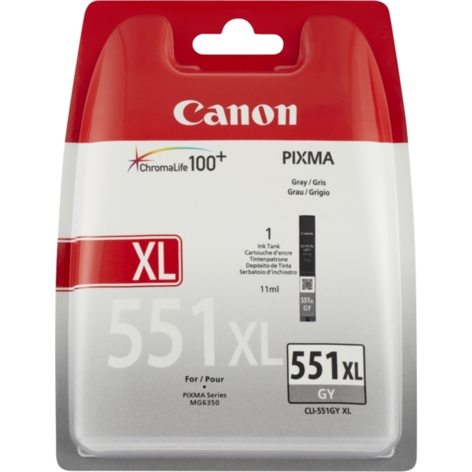 Canon CLI-551XL GY w/sec cartouche d'encre 1 pièce(s) Original Rendement élevé (XL) Gris