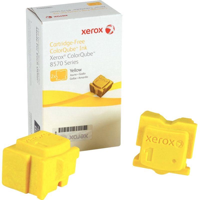 Boite de 2 bâtonnets d'encre solide à la marque Xerox 108R00933 jaune