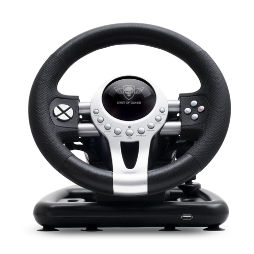 Spirit of Gamer Race Wheel Pro 2 Noir, Argent USB Volant + pédales Numérique PC, PlayStation 4, Playstation 3, Xbox One
