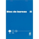 Bloc de bureau 100 feuilles, format A5, quadrillé 5x5, papier 60g