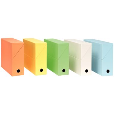 Boite de transfert recyclée dos 9 cm jaune.