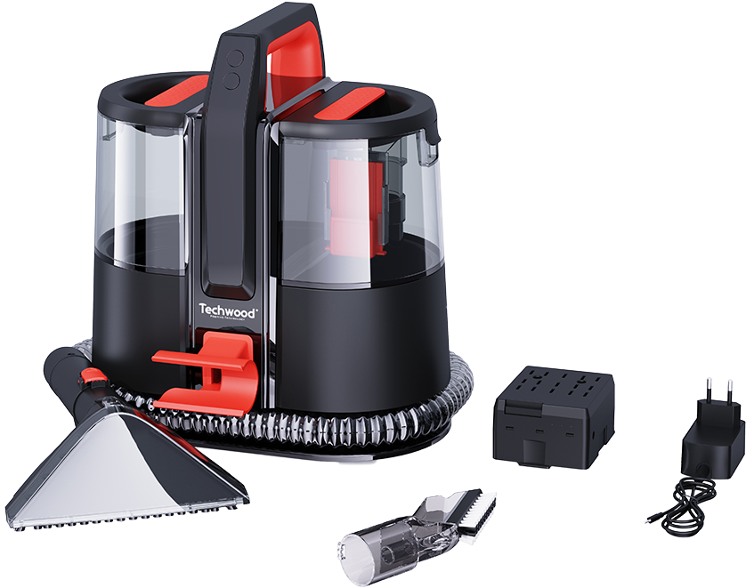 TECHWOOD Nettoyeur détacheur ss fil rouge et noir