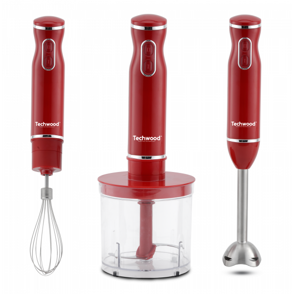 TECHWOOD MIXEUR PLONGEANT 3 EN 1 ROUGE