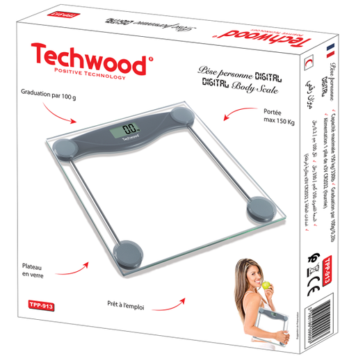 [PPTPP913TECH] TECHWOOD Pèse personne digital
