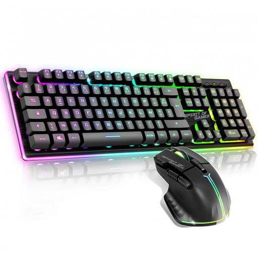 [CLAVCLSMK600SBKSOG] Spirit of Gamer CLS-MK600SBK clavier Souris incluse USB AZERTY Anglais Noir